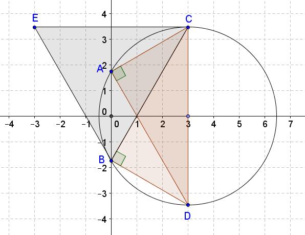 { z B z A z C z A = rg ( z B z A z C z A ) = π AB = AC { المثلث ABC متساوي الساقين و قائم في (AC ; AB ) = π A مثال :,E,D,C,B A نقط من المستوي لواحقها على الترتيب : z A = i ; z B = i ; z C = + i ; z D