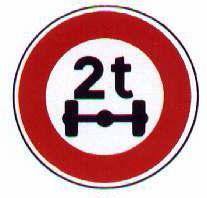 54- ممنوع مرور المركبات التي يزيد وزنها المحوري عن الرقم المحدد Axle Weight Restriction Accès