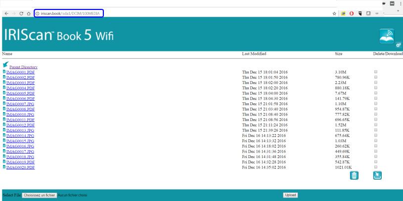 تلميح: على جهاز لوحي يمكنك أيض ا تنزيل مستنداتك وتحريرها في تطبيق.InstantResult Wifi 2 اآلن قم بتنزيل الملفات المطلوبة. إلجراء ذلك: انقر فوق المجلد المطلوب لعرض الصور الممسوحة.