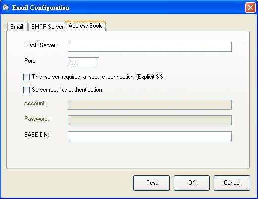 - Server LDAP )ملقم :)LDAP قم بإدخال عنوان IP لملقم LDAP الخاص بك. - المنفذ: قم بإدخال رقم منفذ ملقم LDAP الخاص بك.