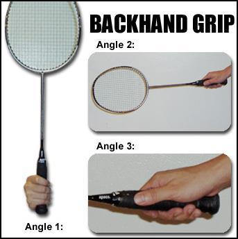 12 ب القبضة الخلفية( grip ( backhand : تستخدم بشكل اساسي ألداء الضربات من خلف الجسم او التي تأتي نحو جسم الالعب