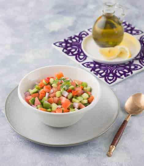 Salad** 26 Pancarlı Roka Salatası Fresh salad made with sweet beetroot, rocket leaves, sliced onion, and crunchy walnuts, tossed in lemon-mayo dressing 583 Calories Halloumi Salad