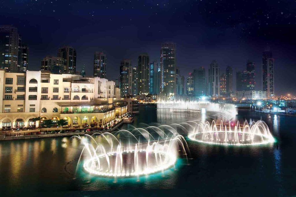 The Dubai Fountain A sight to behold The world s tallest performing fountain, which shoots water jets up to 50 storeys high, is quite a spectacular sight, with gravity-defying water displays and an