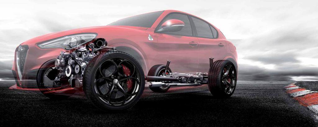 ALFA ACTIVE TORQUE VECTORING Alfa Active Torque Vectoring guarantees an optimal distribution on the rear two half-axles thanks to the two electronically controlled clutches.