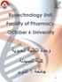 Biotechnology Unit,  Faculty of Pharmacy,  October 6 University